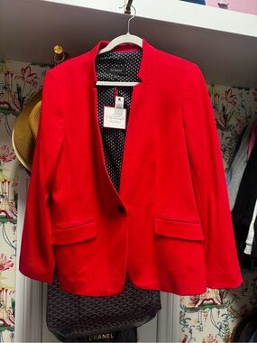 Talbots Vibrant Red Single-Button Blazer